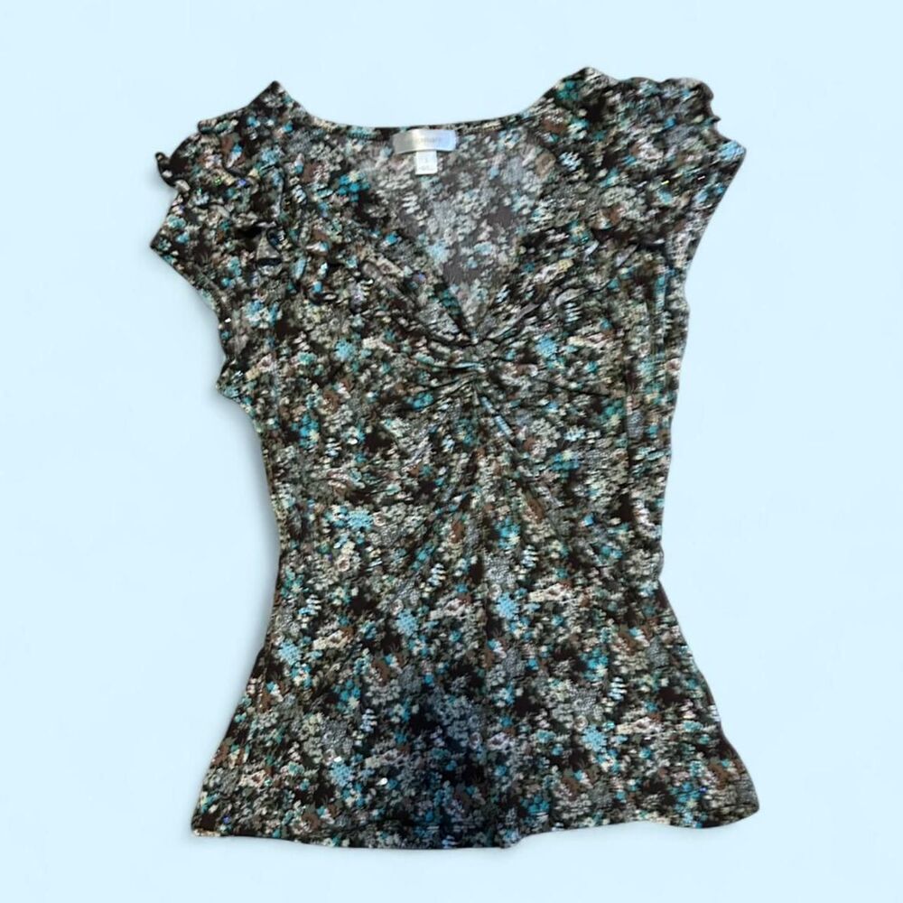 floral blouse with sequin details